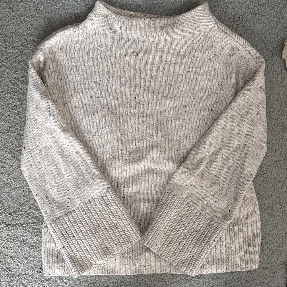 The Loft - Light Heather Cream Women's Mock Neck Sweater